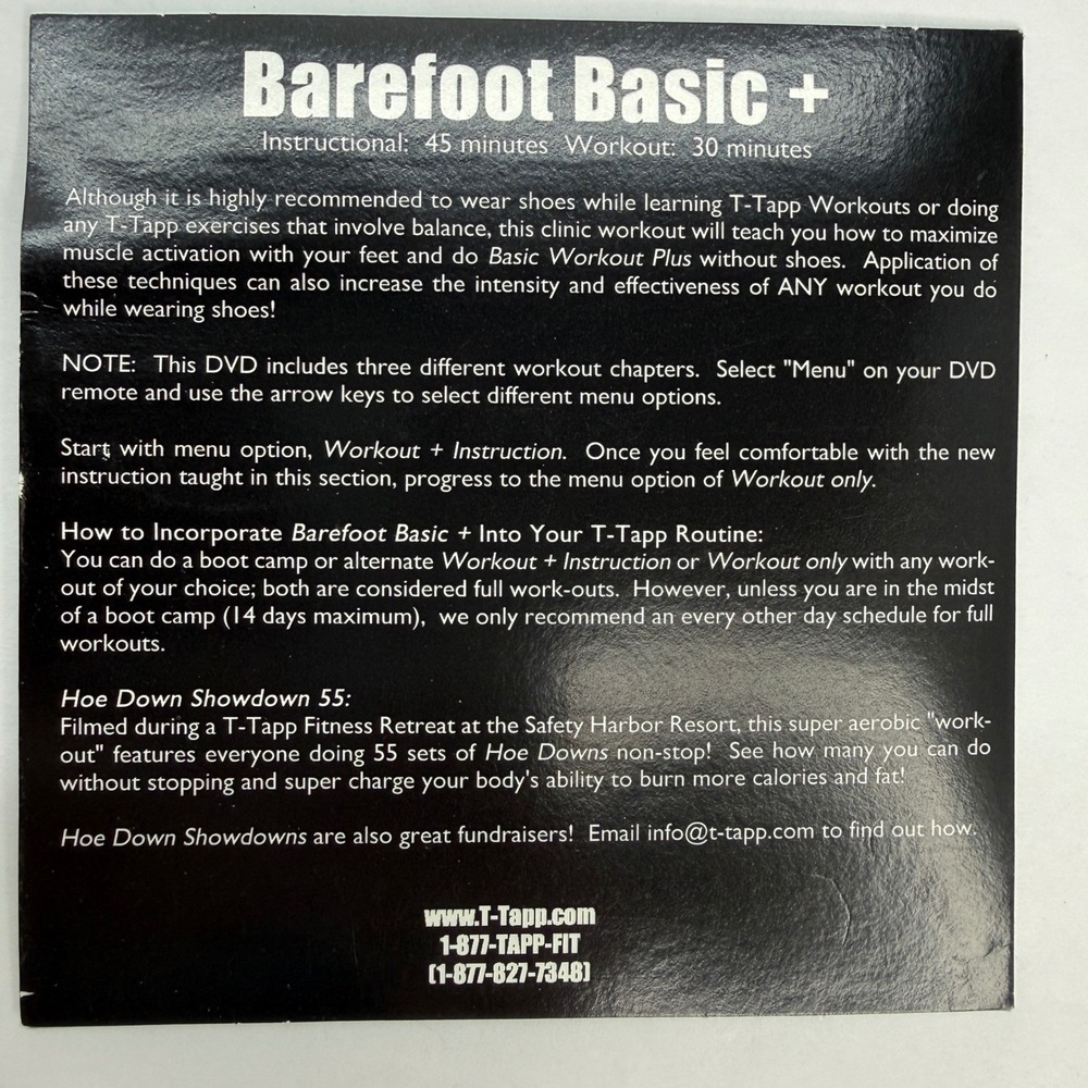 T-Tapp Basic Workout Plus DVD Lot Barefoot Tempo Series Dietary Guidelines Set - Picture 7 of 13